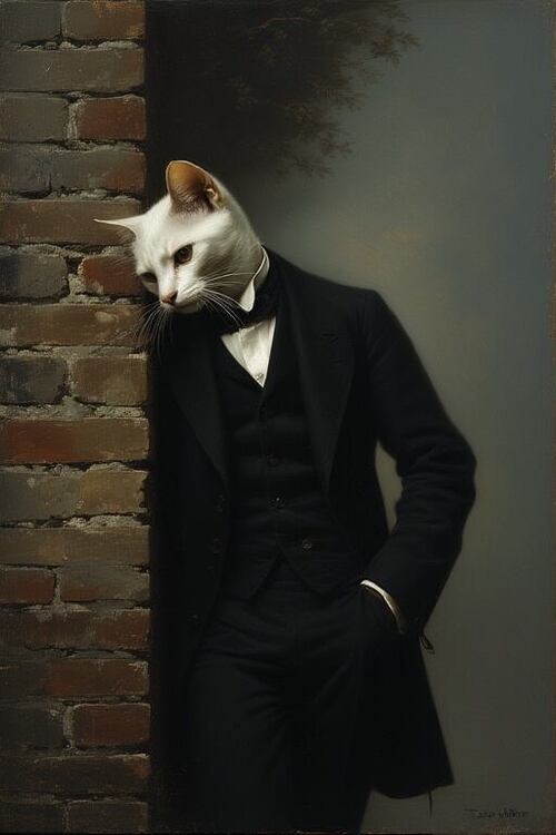 Perchance pod dyktando Marcina Tarnowskiego - Pan Kot oparty o mur.jpeg